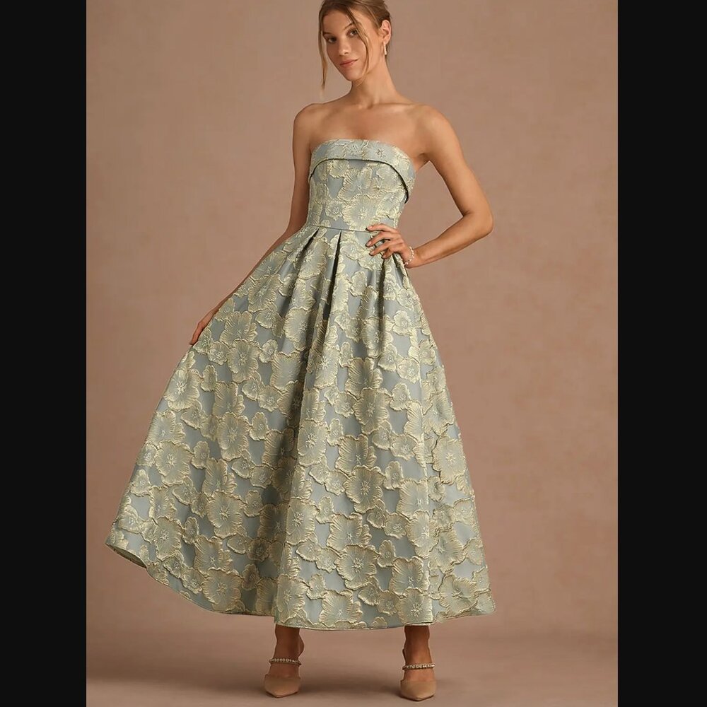 Azazie Atelier Florentine Blue Maxi Dress
